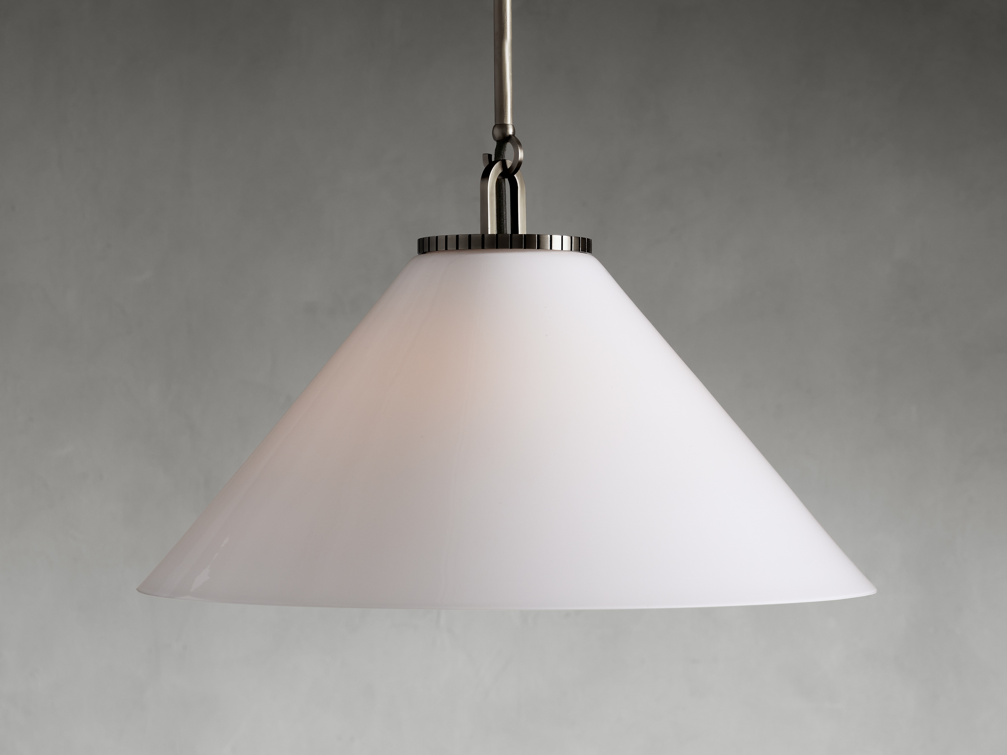 Wescott Cone Pendant with Rod in Glass Large Bronze /Milk - Image 0