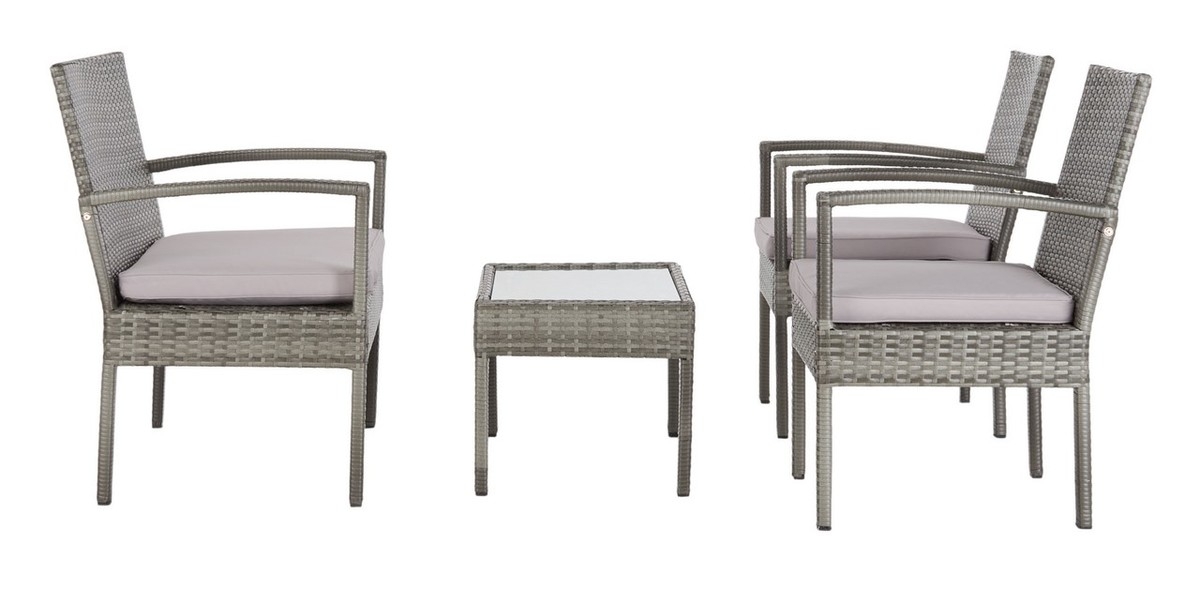 Bassey 4Pc Living Set - Grey / Grey - Safavieh - Image 7