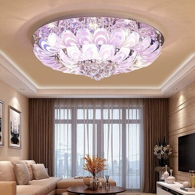 Modern Luxury LED Crystal Ball Ceiling Lamp Bedroom Pendant Light K9 31.5". - Image 0