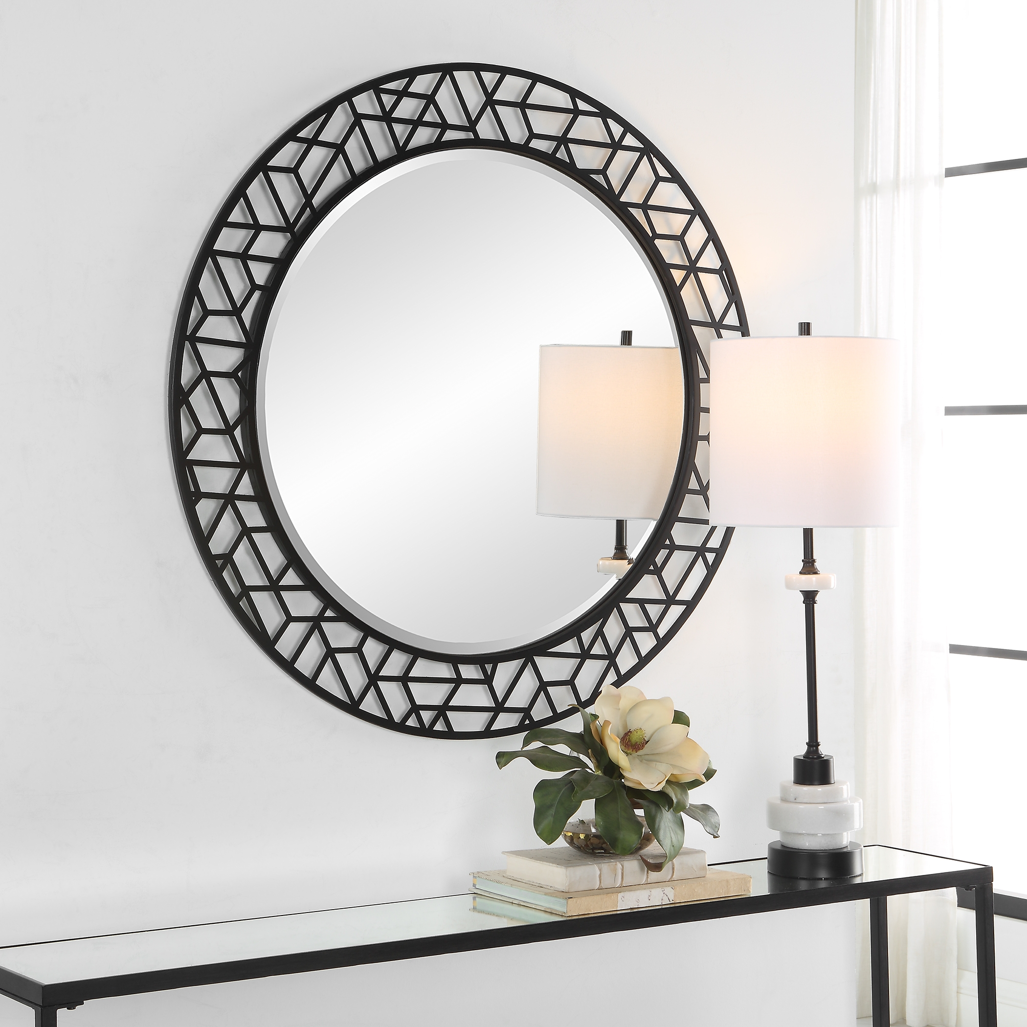 Mosaic Metal Round Mirror - Image 2