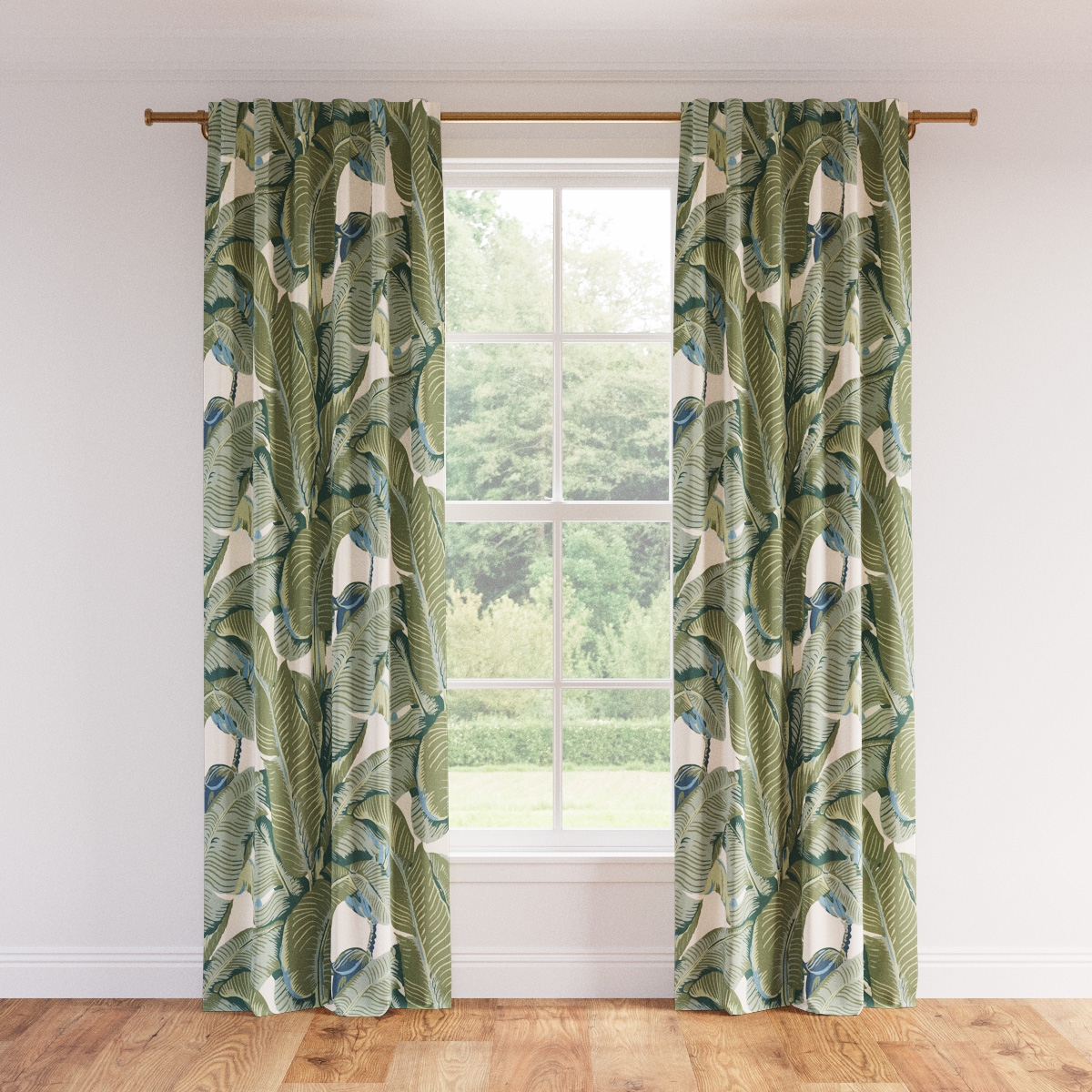 Printed Linen Curtain, Pistachio Martinique®, 50" x 96", Privacy - Image 0