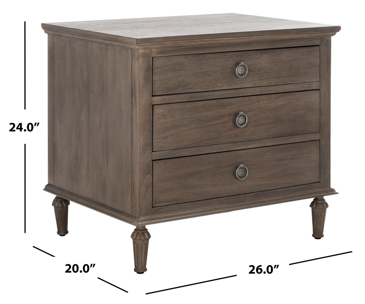 Lisabet 3 Drawer Wood Nightstand - Light Brown - Image 9