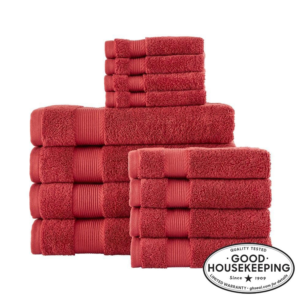 StyleWell 12-Piece Hygrocotton Towel Set in Chili, Red - Image 0