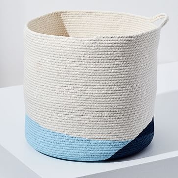 Closed Mondays Woven Bucket Basket, Extra Large, Pale Blue/Ocean Blue - Image 0