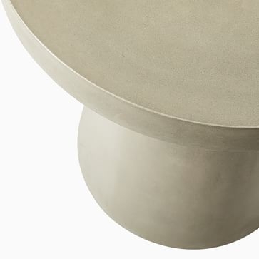 Concrete Pedestal Side Table, Gray Concrete, Set of 2 - Image 2