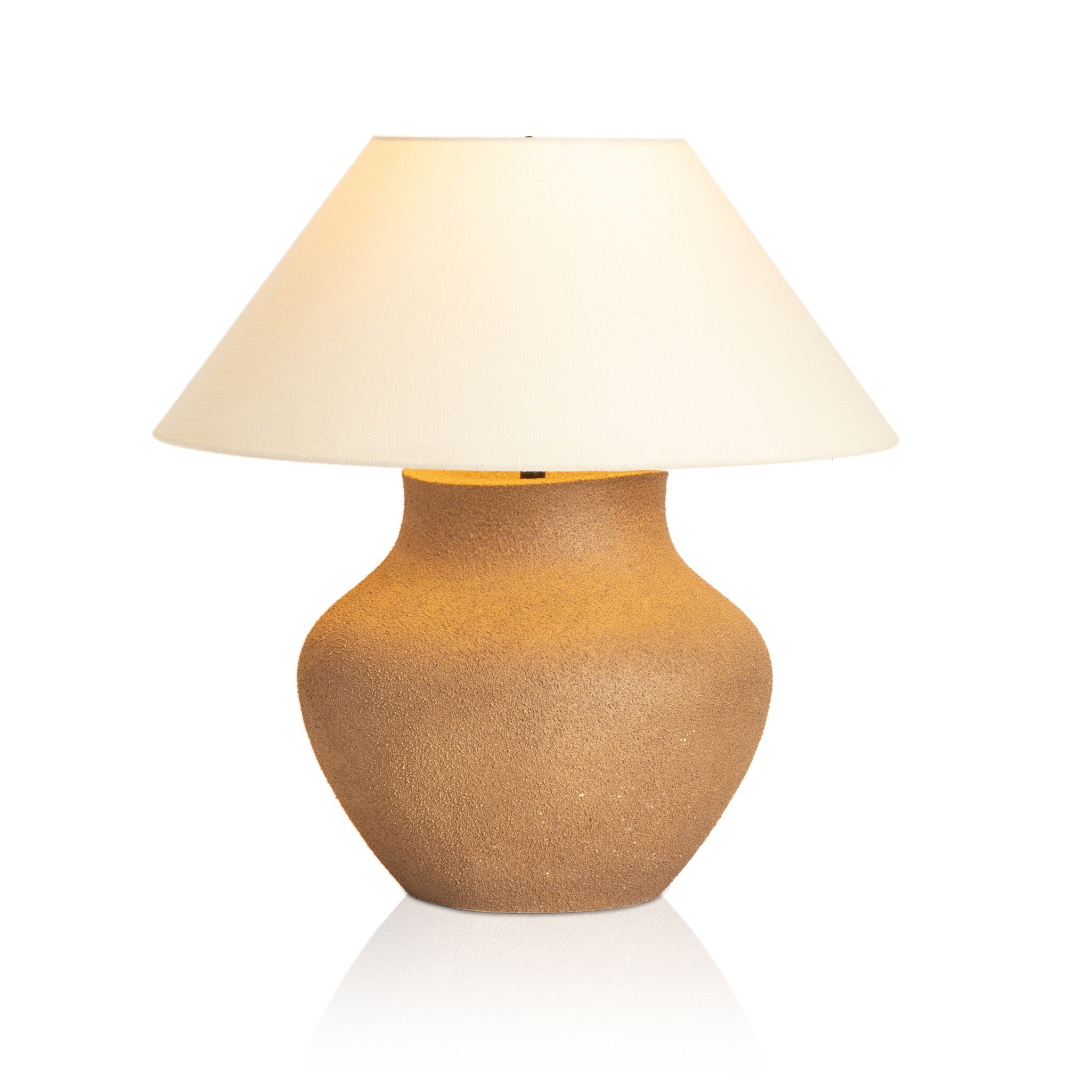 Parma Ceramic Table Lamp - Textured Dark Sand Porcelain - Image 4