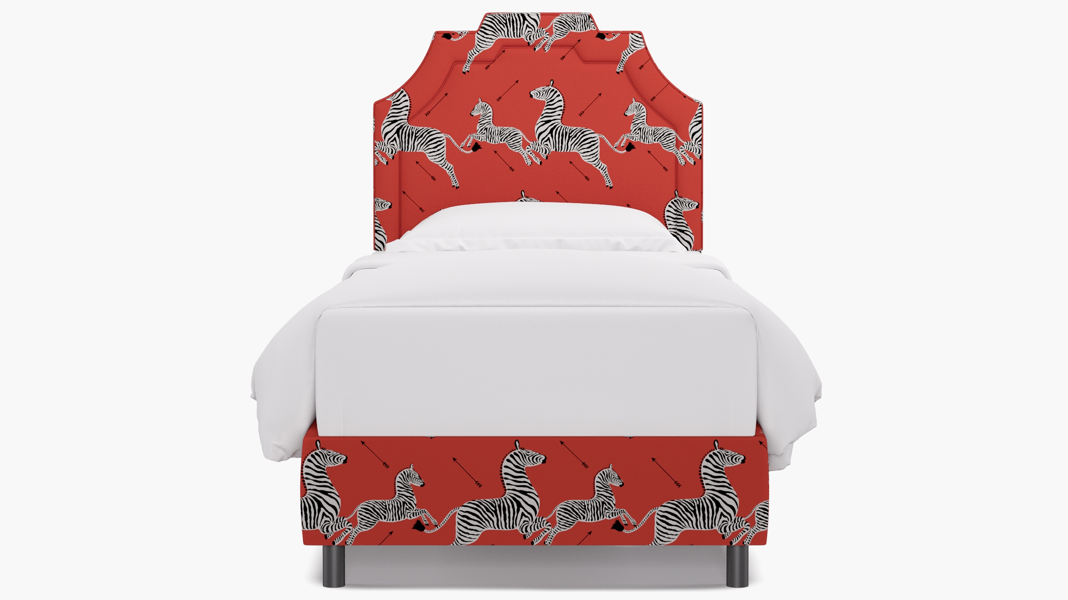 Art Deco Bed, Coral Zebra, Twin - Image 0