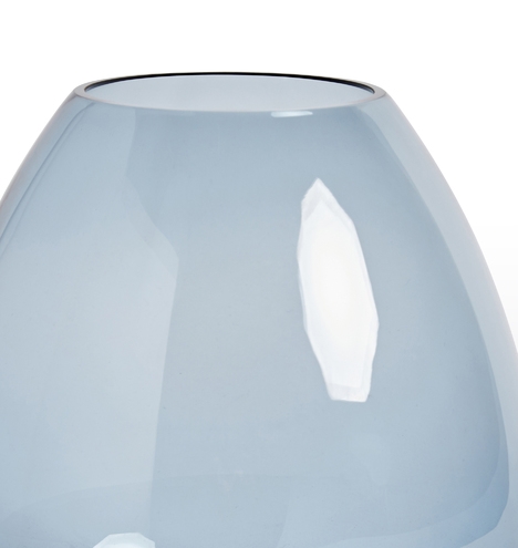Audrey Medium Wide Mouth Blue Glass Vase - Image 2