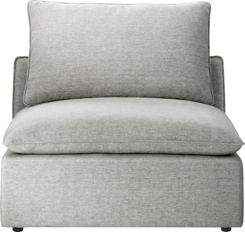 Lumin Grey Linen Armless Chair - Image 2