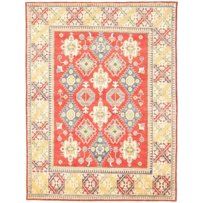 One-of-a-Kind Hypoluxo Hand-Knotted 2010s Gazni Red 7'3" x 9'9" Wool Area Rug - Image 0