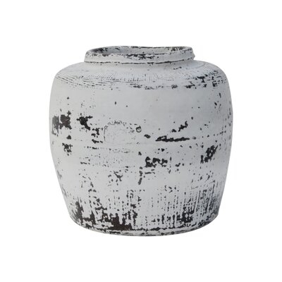 Tyris White/Black 8.5" Indoor / Outdoor Earthenware Table Vase - Image 0