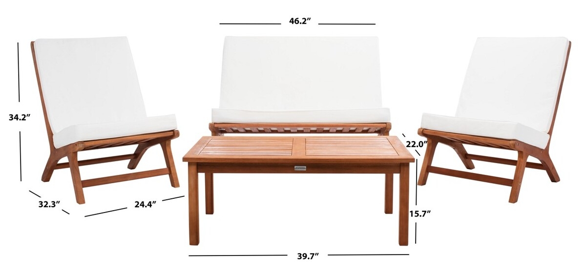 Chaston 4 Pc Living Set - Natural/Beige - Safavieh - Image 8
