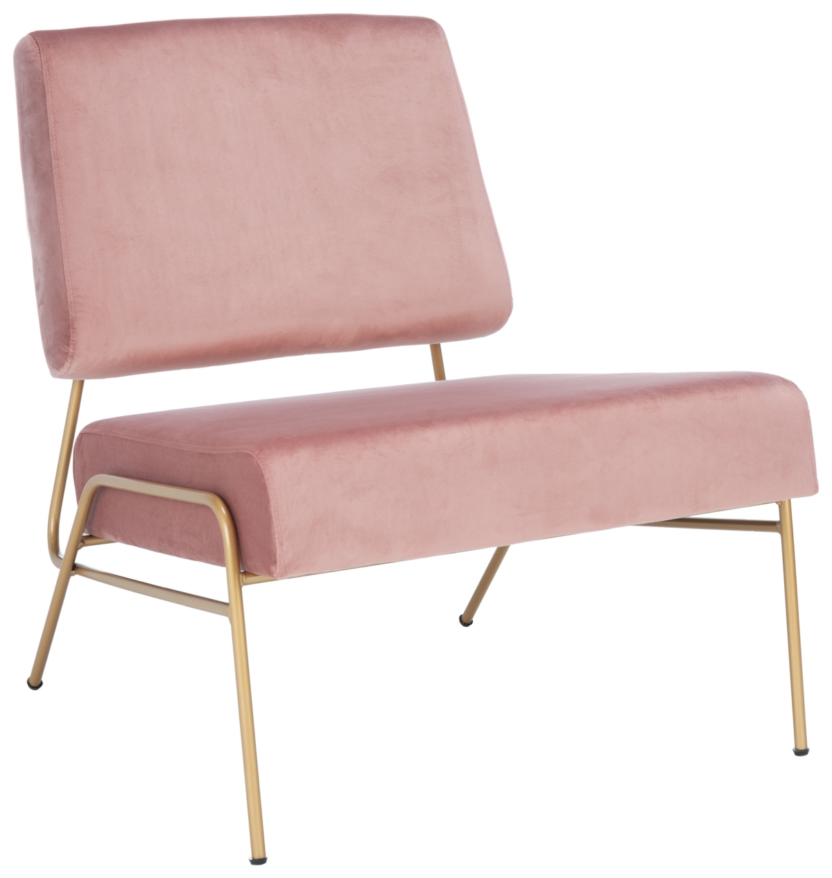 Romilly Velvet Accent Chair - Dusty Rose / Gold - Safavieh - Image 6