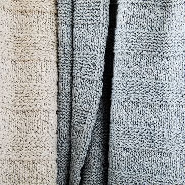 Speckle Ribbed Cotton Throw, 50"x60", Natural - Image 1