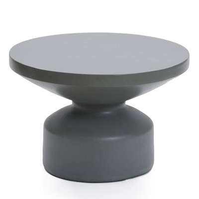 Gray Mgo 24.2" Round Outdoor Coffee Table - Image 0
