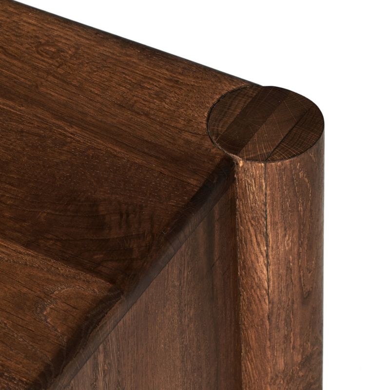 Ezri 82" Brown Carved Oak Wood Storage Media Console - Image 7