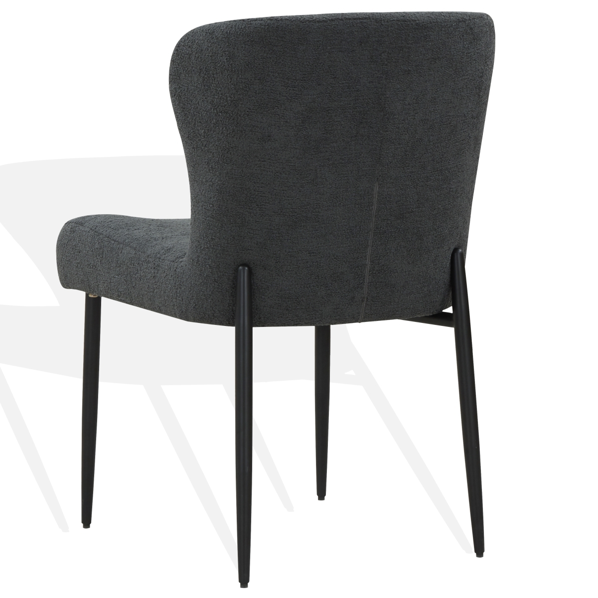 Katlynn Boucle Dining Chair - Dark Grey/Black - Image 4