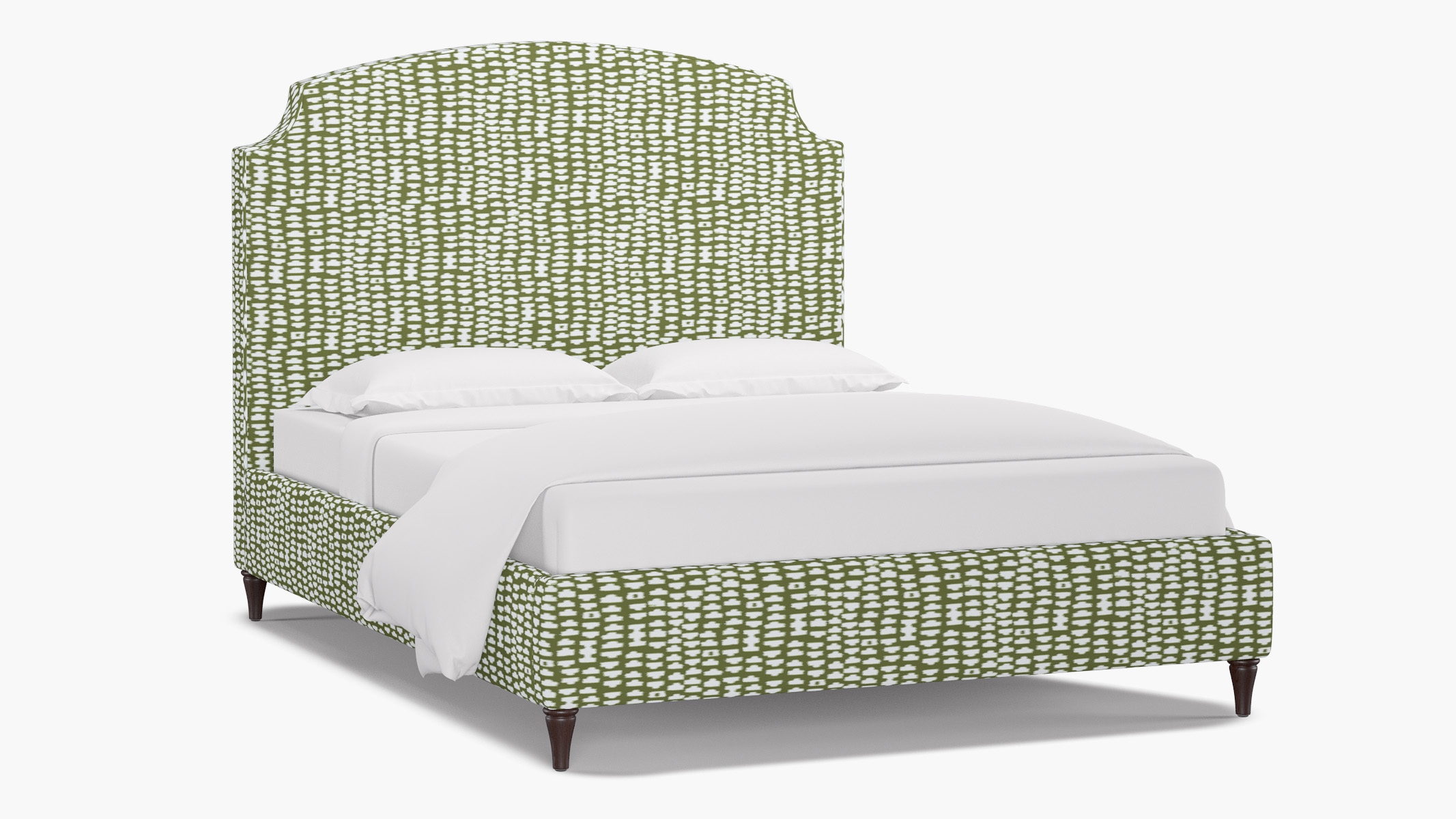 Cove Bed, Olive Odalisque, Espresso Decorative Tapered Leg, Twin - Image 1