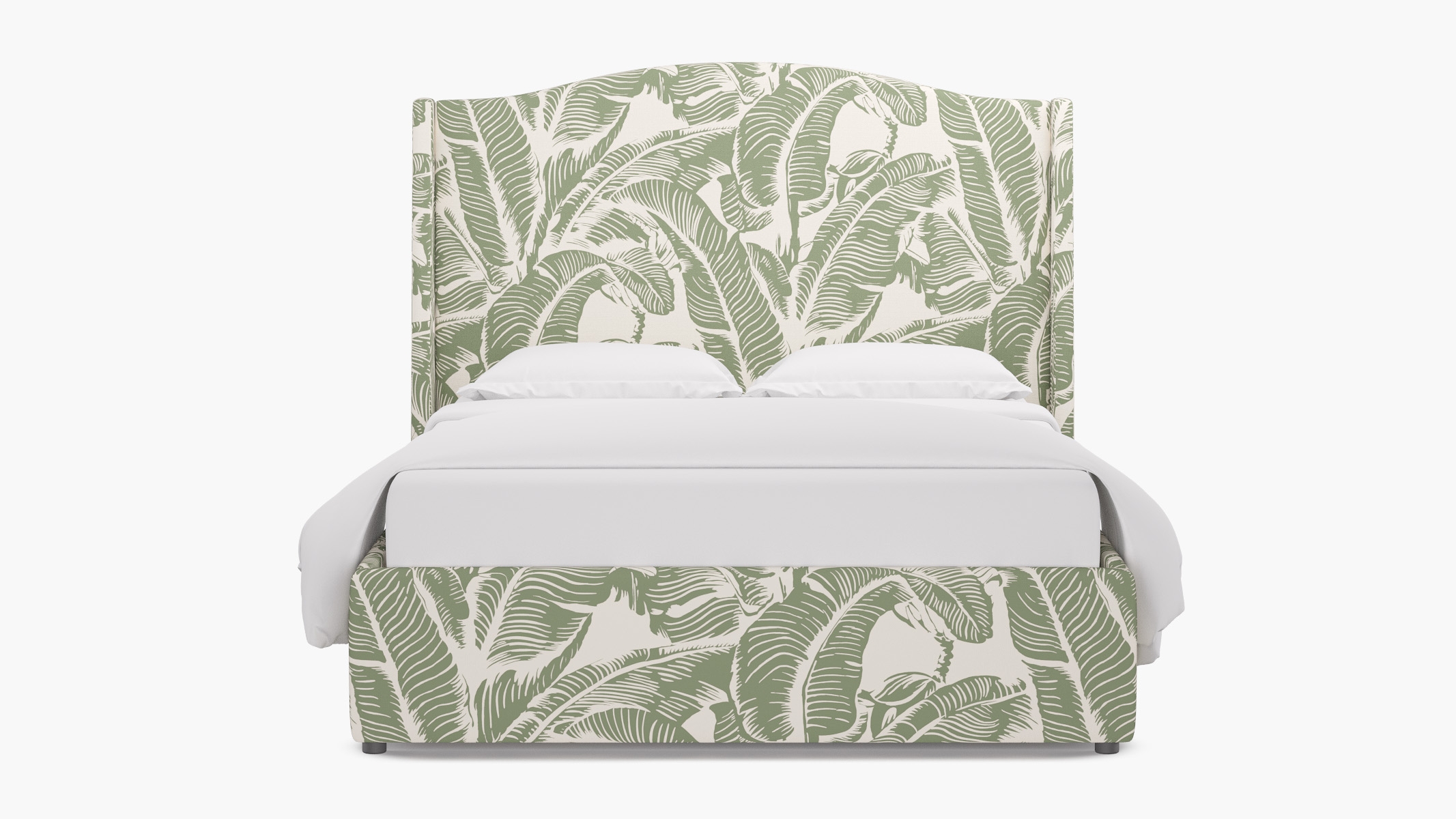 Curved Wingback Bed, Sage Martinique® Encore, Twin - Image 0