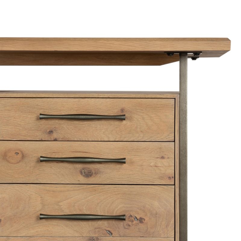 Sedgwick Solid Oak Wood Desk with Storage - Image 8