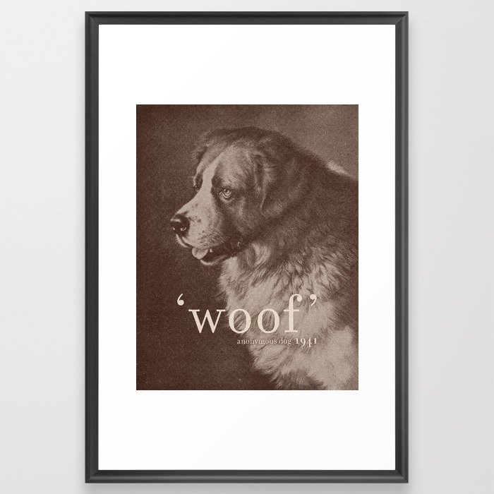 Famous Quotes #1 (anonymous Dog, 1941) Framed Art Print by Florent Bodart / Speakerine - Scoop Black - Large 24" x 36"-26x38 - Image 0