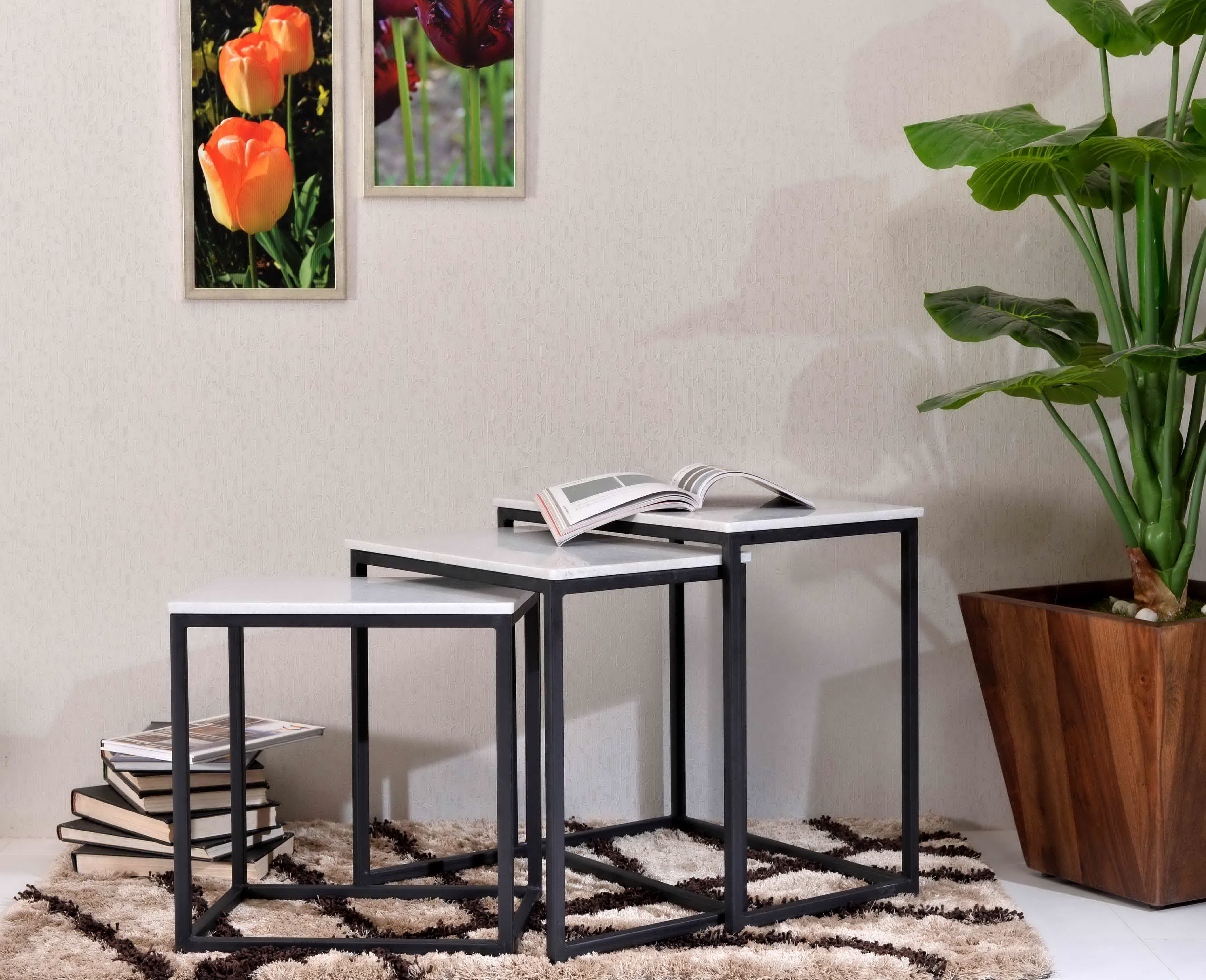 Set of Three Nesting Tables - Ponga Black - Image 4
