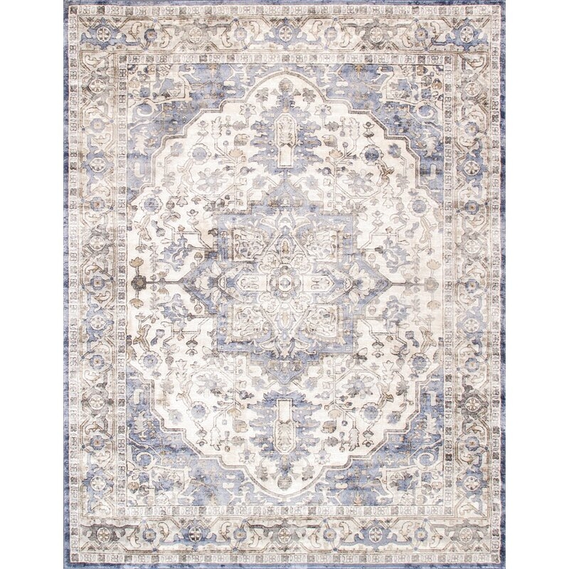 Pasargad Amadeus Oriental Beige/Blue Area Rug Rug Size: Rectangle 8' x 10' - Image 0