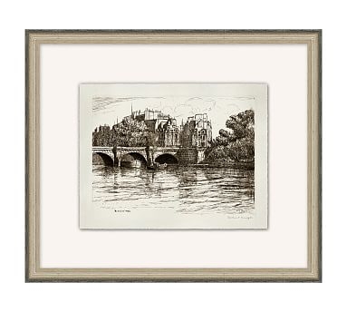 Bridges of the Seine 2 Framed Print, 20" x 17" - Image 0