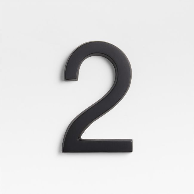 4" Matte Black Metal House Number 2 - Image 0