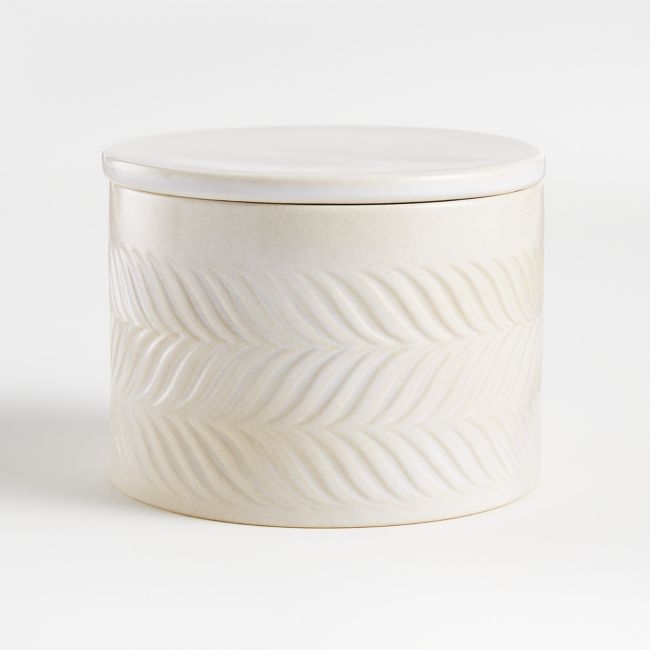 Fern Small White Ceramic Canister - Image 0