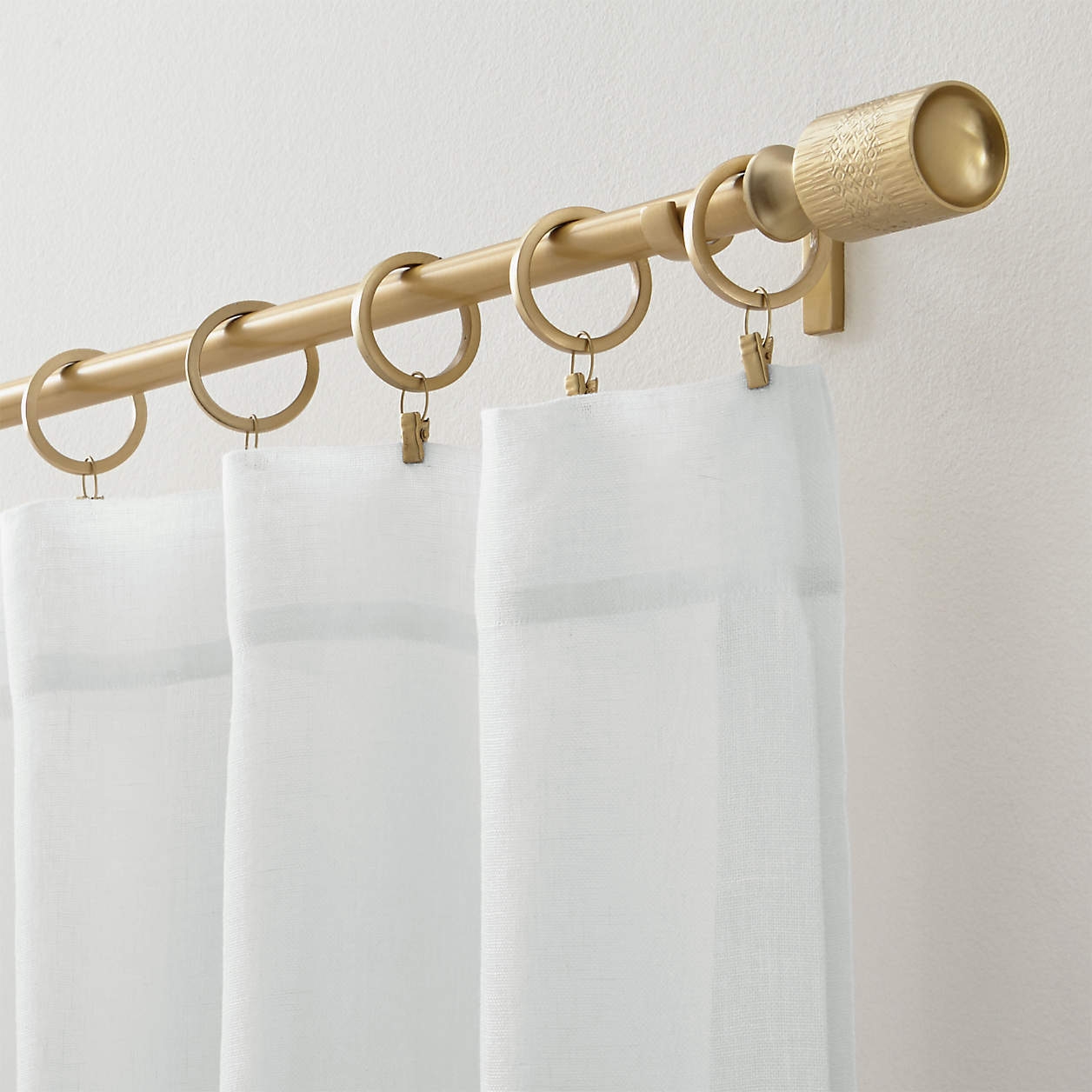 Linen Sheer Curtains, White, 52" x 96" - Image 2