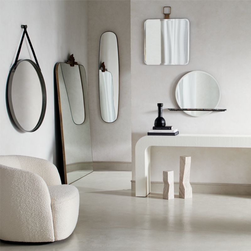 Horseshoe 80" Ivory Lacquered Linen Console Table - Image 2