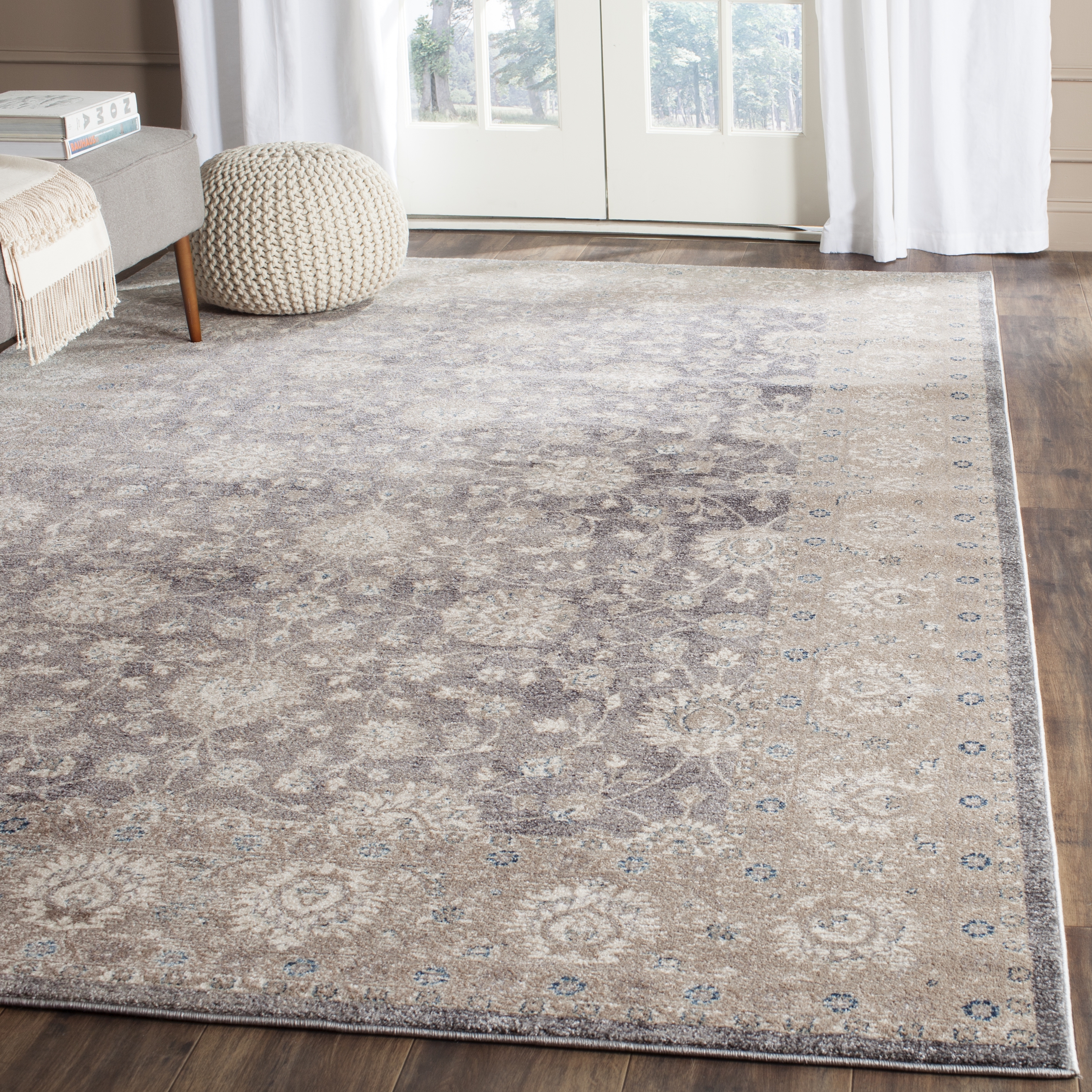 Arlo Home Woven Area Rug, SOF330B, Light Grey/Beige,  4' X 5' 7" - Image 1
