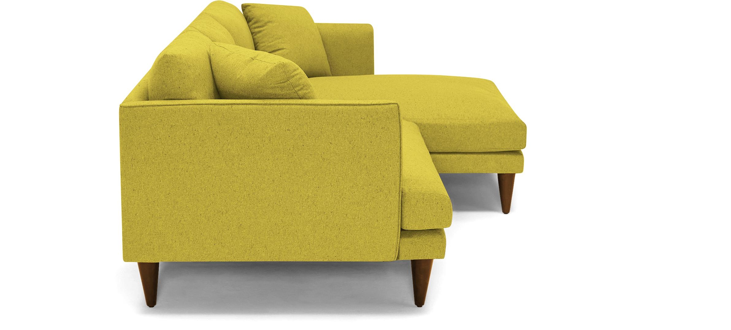 Yellow Lewis Mid Century Modern Sectional - Bloke Goldenrod - Mocha - Right - Cone - Image 2