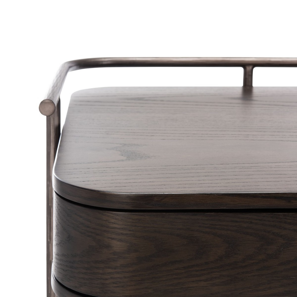 Ferrell Modern Wood Desk - Dark Walnut  - Safavieh - Image 2