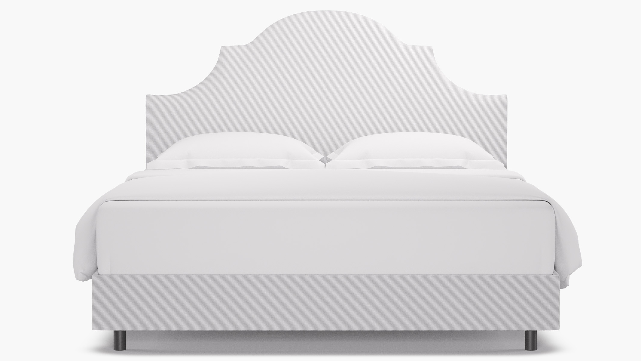 Regency Bed, White Twill, King - Image 0