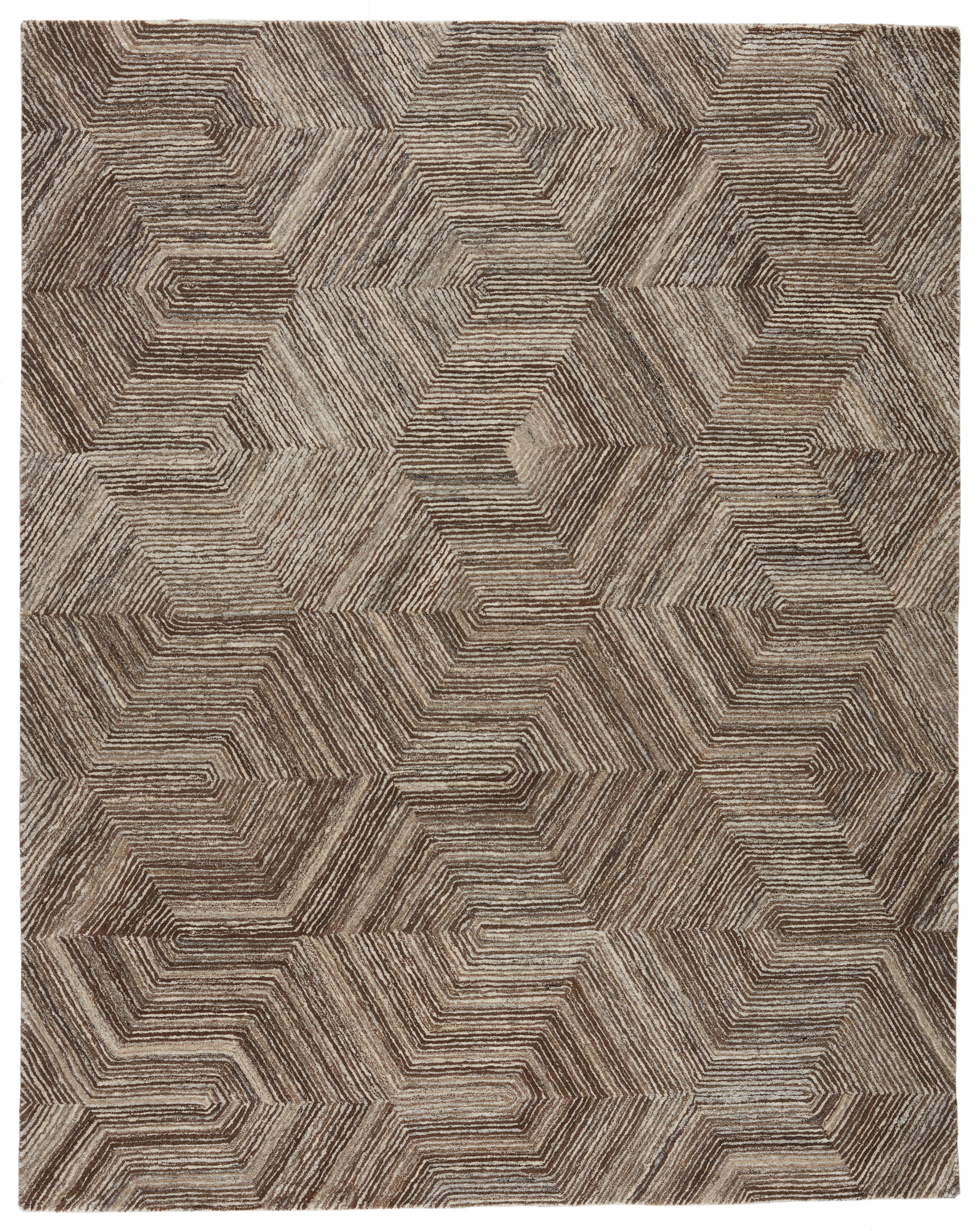 Verde Home by Rome Handmade Geometric Brown/ Light Gray Area Rug (10'X14') - Image 0