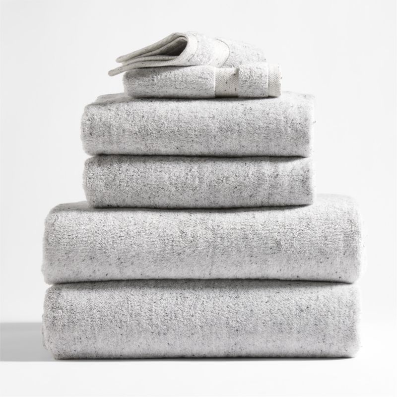 Organic Turkish Cotton Grey Fleck Hand Towel - Image 1