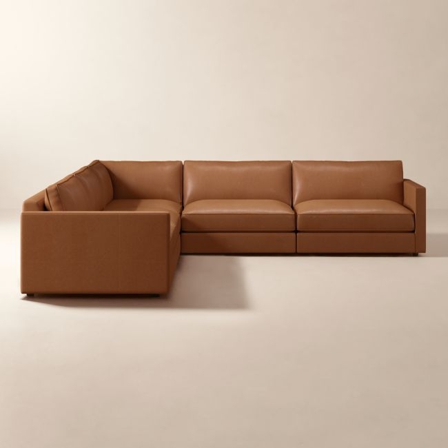 Winona 5-Piece L-Shaped Small Leather Sectional Sofa - Image 0