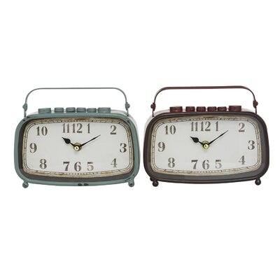 Metal Country Cottage Clock, 6X8x2 - Image 0