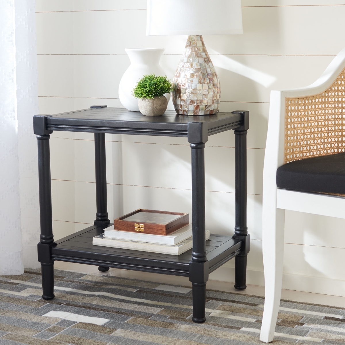 Rafiki Rectangle Accent Table - Black - Safavieh - Image 1