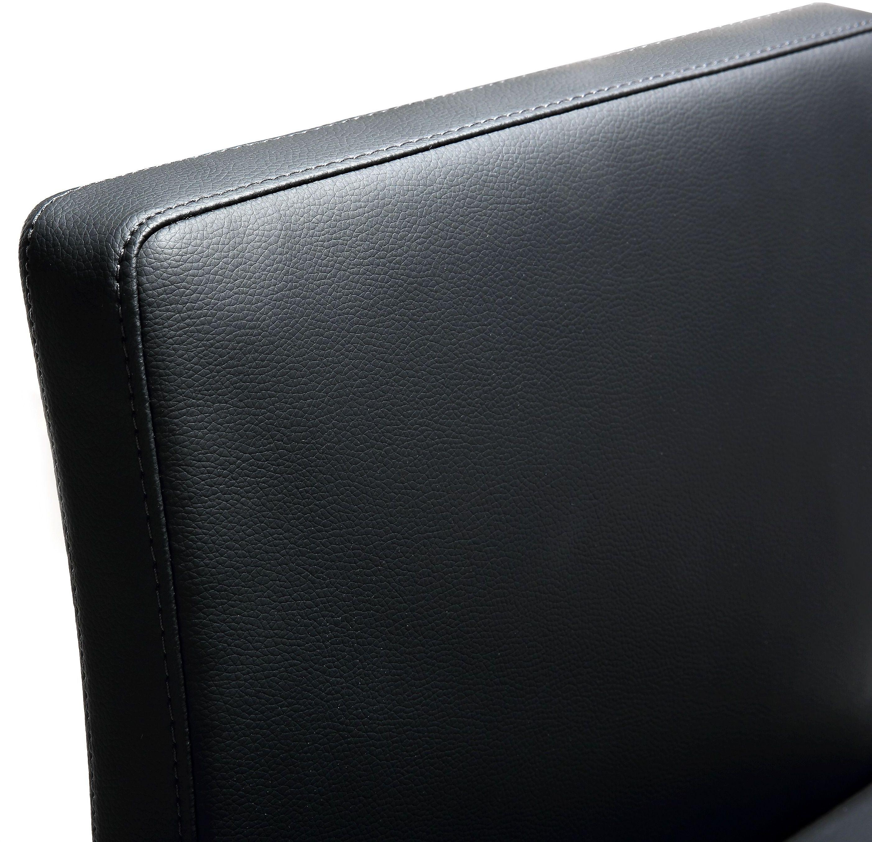 Parma Black Performance Vegan Leather and Stainless Steel Counter Stool - Set of 2 - Image 7