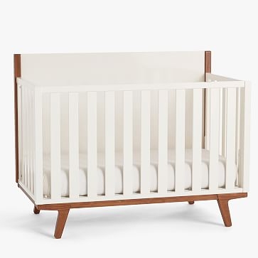 Modern 4-in-1 Convertible Crib, Simply White & Pecan, WE Kids - Image 2