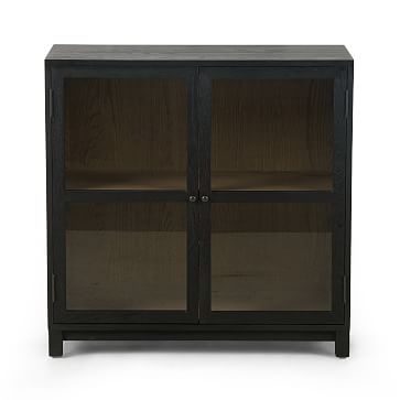 Drifted Oak & Glass Small Cabinet, Small, Drifted Black - Image 1