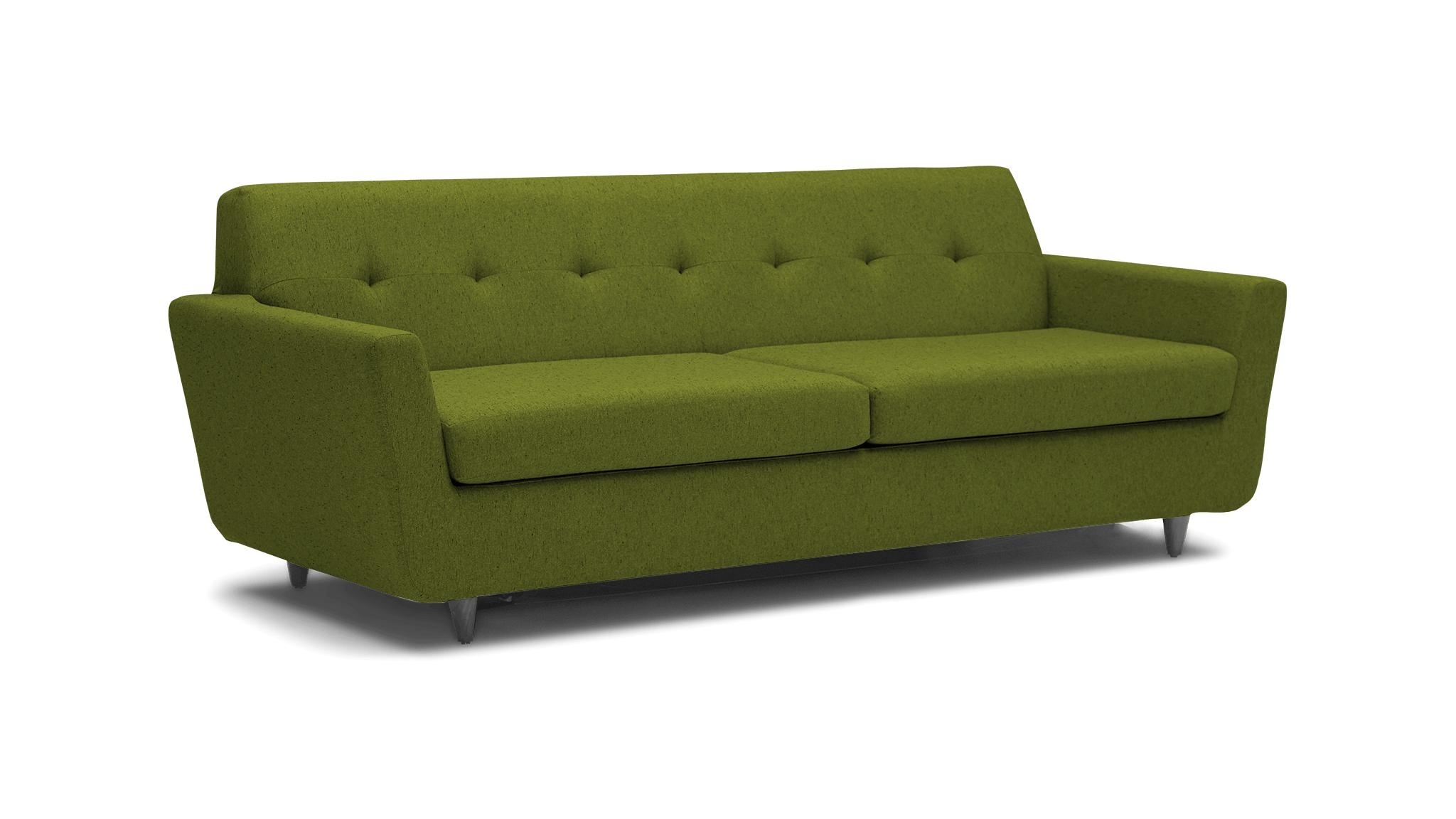 Green Hughes Mid Century Modern Sleeper Sofa - Royale Apple - Mocha - Image 1