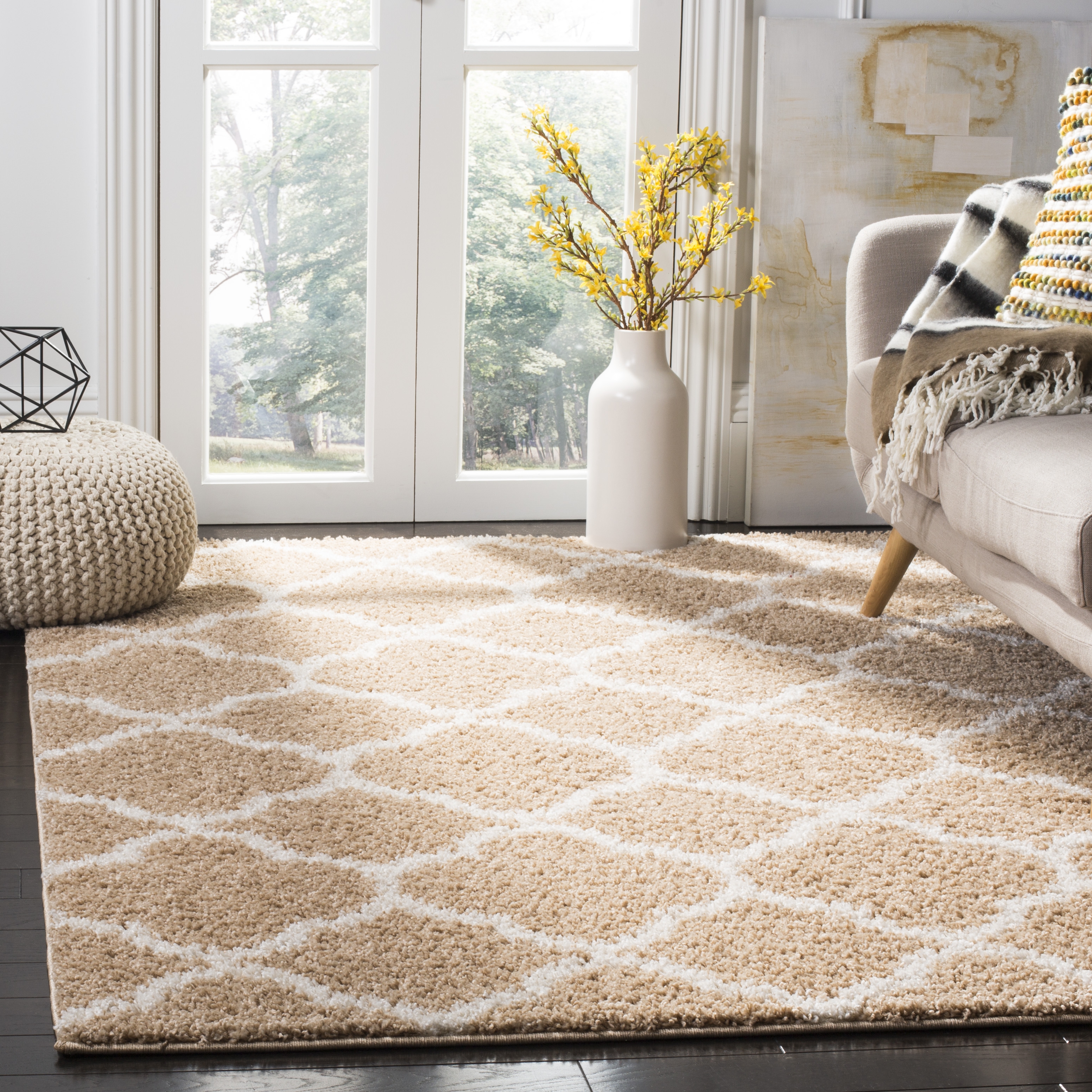 Arlo Home Woven Area Rug, SG168G, Beige/Ivory,  5' 1" X 7' 6" - Image 1