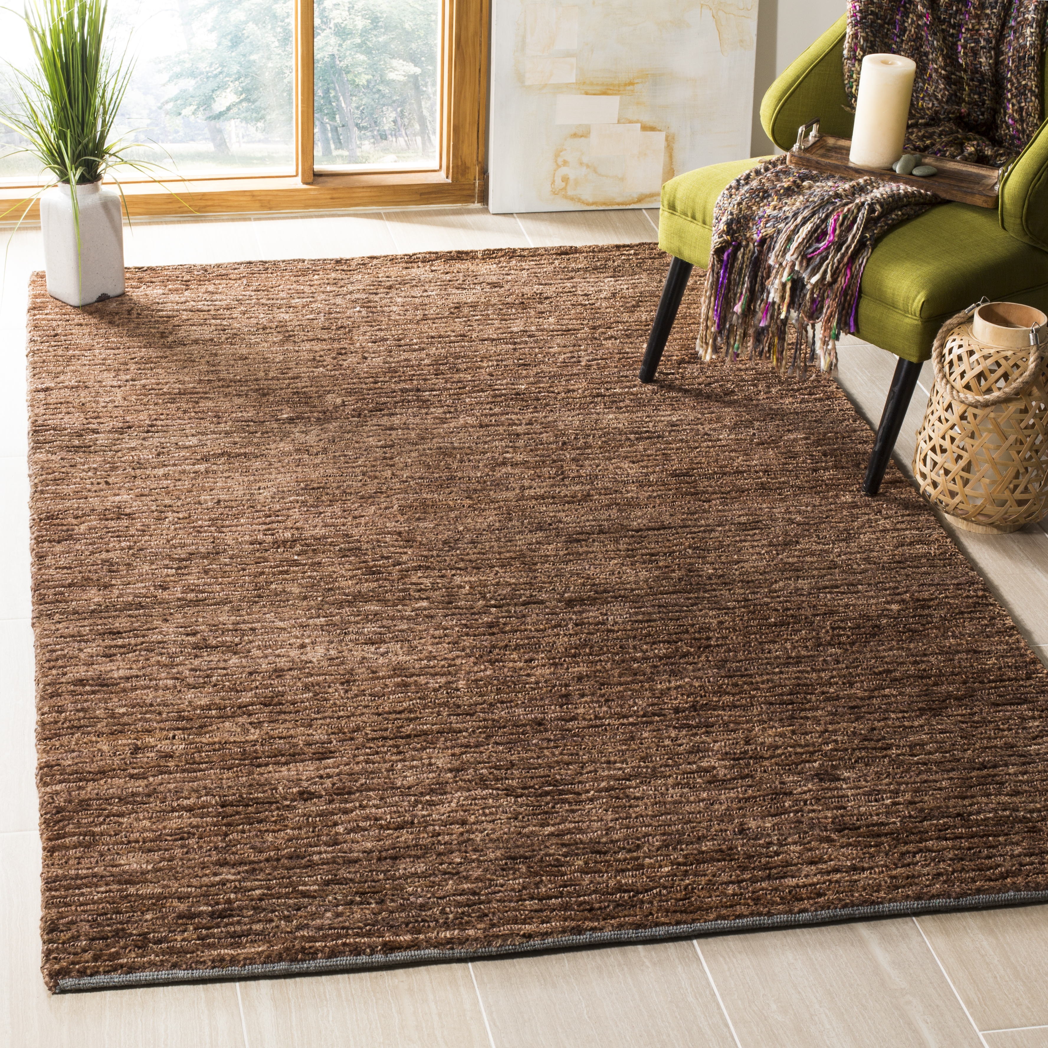 Arlo Home Hand Knotted Area Rug, ORG213A, Brown/Brown,  2' X 3' - Image 1