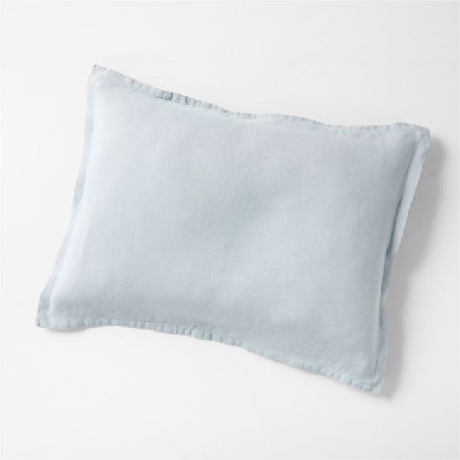 Aire Natural EUROPEAN FLAX ™-Certified Linen Mist Blue Standard Bed Pillow Sham - Image 0