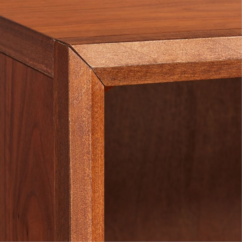 Tatum Set of 3 Modular Walnut Wood Kids Open Bookcases with Hutches - Image 5
