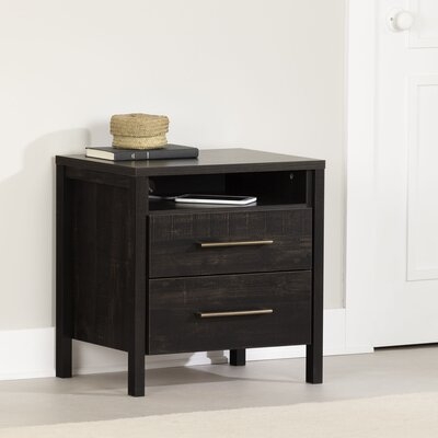Gravity 2 - Drawer Nightstand, Rubbed Black - Image 0